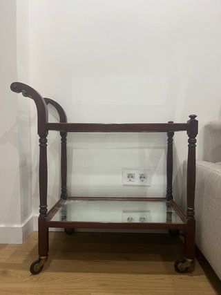 Carrito camarera vintage madera y cristal