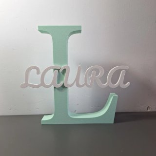 Letra Decorativa 3D L + Nombre  personalizable