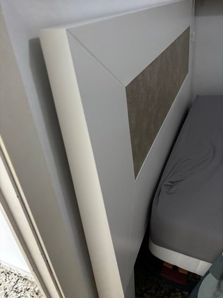 Cabecero Cama 150cm Madera Blanco y Piel