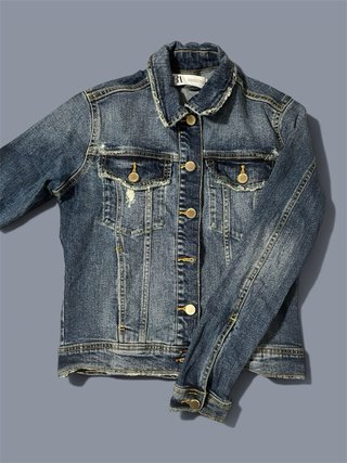 Vintage Casual Worn Effect Cowboy Jacket