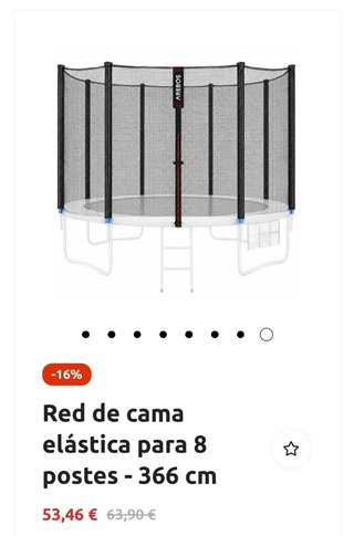 Arebos Red Cama Elástica 8 Postes 366cm