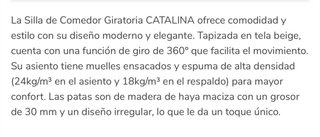 Juego 4 Sillas Giratorias Tela Madera