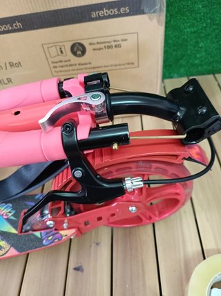 Arebos City Scooter Pedal Scooter Regulable, Rojo