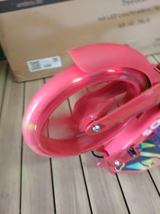 Arebos City Scooter Pedal Scooter Regulable, Rojo