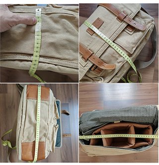Bolso fotográfico lona y cuero