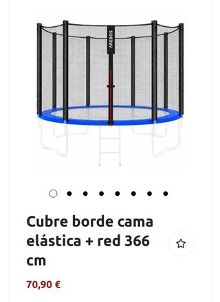 Arebos Cubre borde cama elástica + red 366 cm