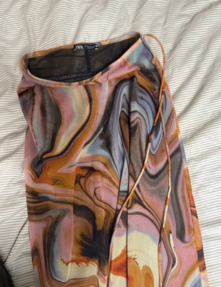 Falda larga Zara Talla S Estampado Marmoleado