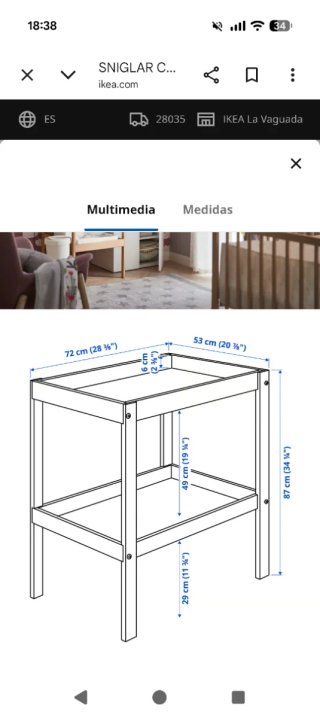 Cambiador madera IKEA pintado de verde oliva