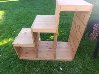 Mueble escalonado madera almacenaje
