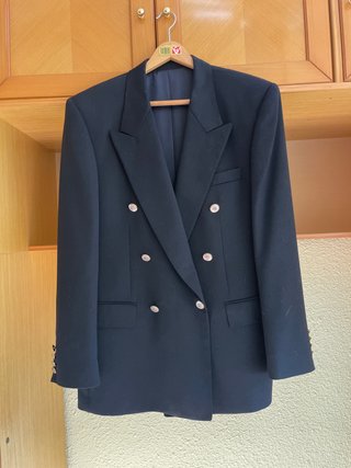 Americana cruzada hombre azul