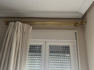 Barra cortinas dorada doble