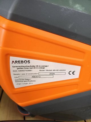 Carrete Manguera Jardín Arebos Automático 20m