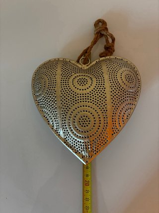 Cuore boho decorativo oro