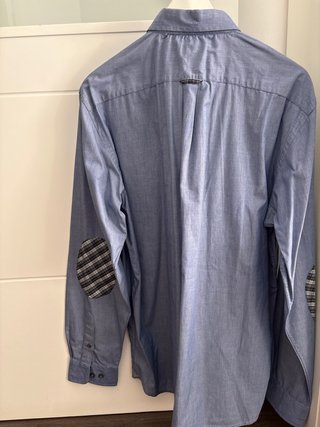 Camisa Sfera azul con coderas cuadros Talla L