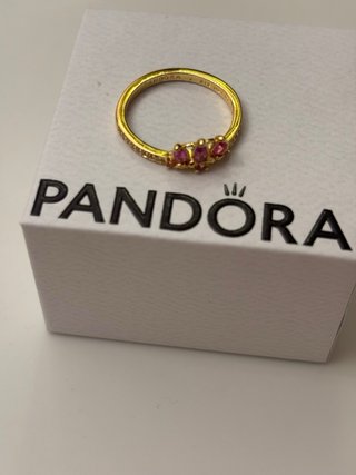 Anillo Pandora Corona Rosa y Dorado