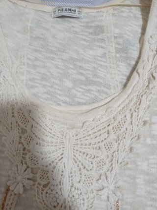 Vestido Pull&Bear Beige Crochet