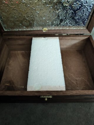 Caja Joyero Vintage Madera y Cristal
