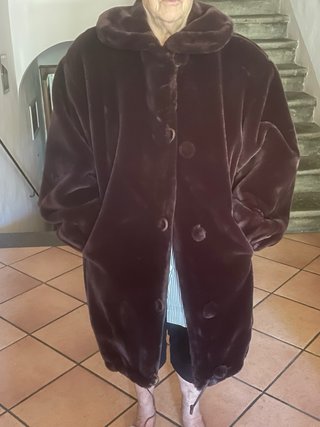 Giacca pelliccia marrone tg 48/50