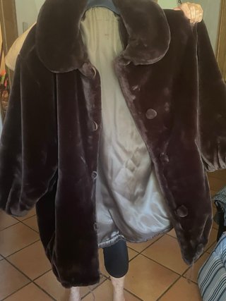 Giacca pelliccia marrone tg 48/50