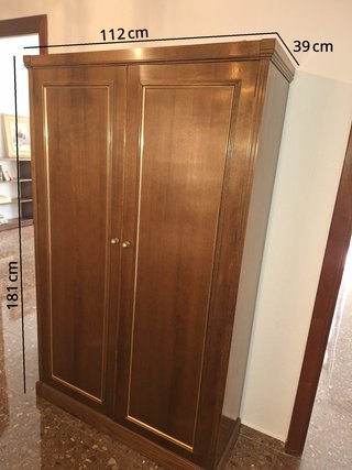 Armario clásico madera 2 puertas 181 x112 x39 cm