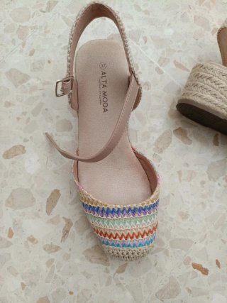 Alpargatas Alta Moda Beige Multicolor