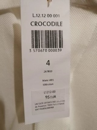 Polo Lacoste Blanco NUEVO