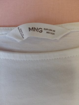 Camiseta Mango Hombros Descubiertos Niña Blanca