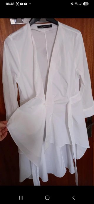 Camisa Zara Blanca Mujer Talla S