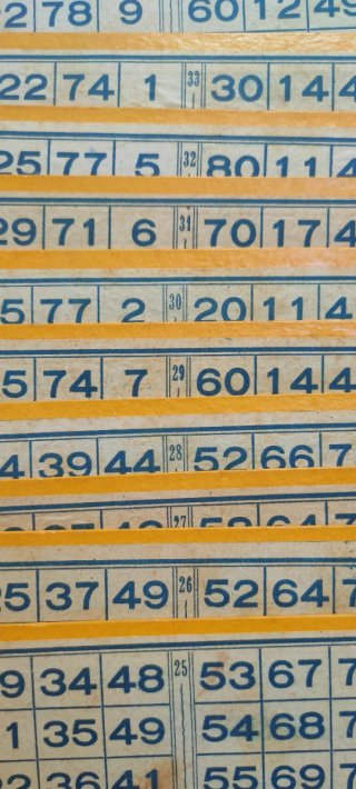 Lote cartones bingo/loto antiguos