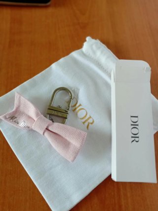 Llavero Dior Rosa y Plateado