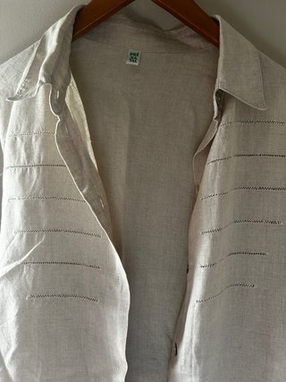 Camisa premamá lino beige