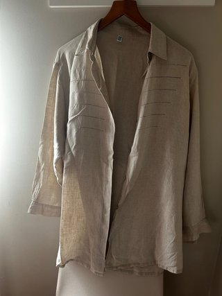 Camisa premamá lino beige