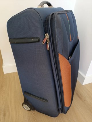 Maleta de viaje grande Caminatta azul y naranja