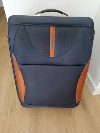 Maleta de viaje grande Caminatta azul y naranja