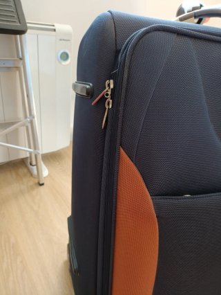 Maleta de viaje grande Caminatta azul y naranja