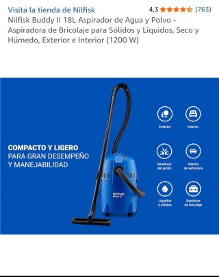 Aspiradora Nilfisk Buddy II 18L Agua y Polvo