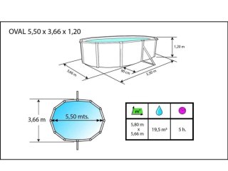 Piscina 550x366x120 cm