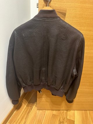 Cazadora de piel Zara marrón Leather Collection