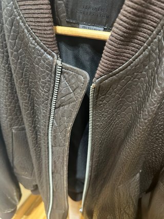 Cazadora de piel Zara marrón Leather Collection