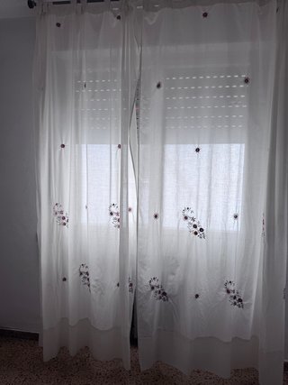Cortinas de algodón bordadas