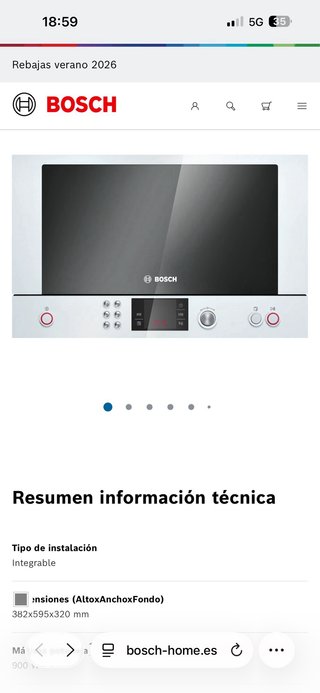 Microondas integrable Bosch