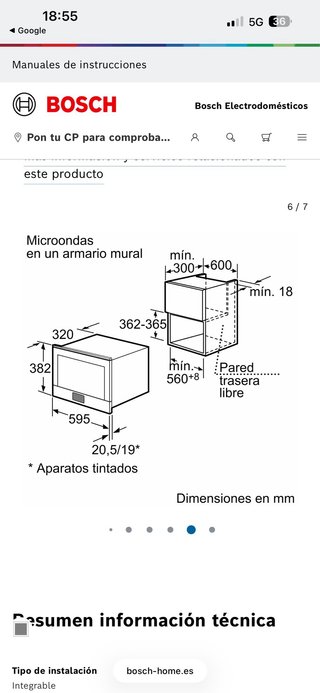 Microondas integrable Bosch