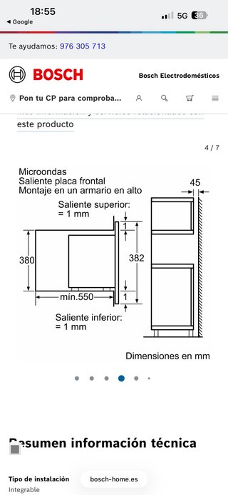 Microondas integrable Bosch