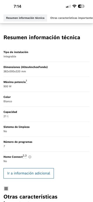 Microondas integrable Bosch