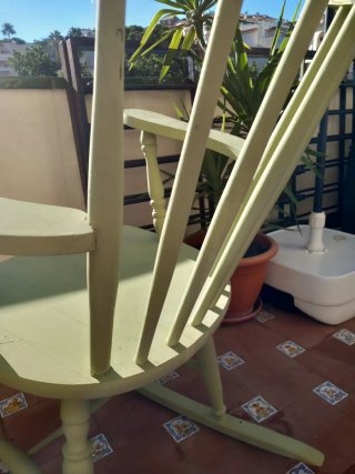 Silla mecedora /madera/estilo Windsor/Verde lima