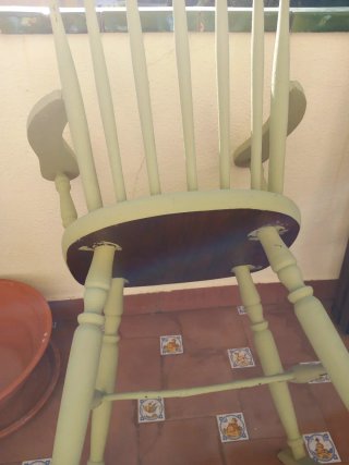Silla mecedora /madera/estilo Windsor/Verde lima