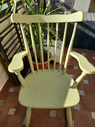 Silla mecedora /madera/estilo Windsor/Verde lima
