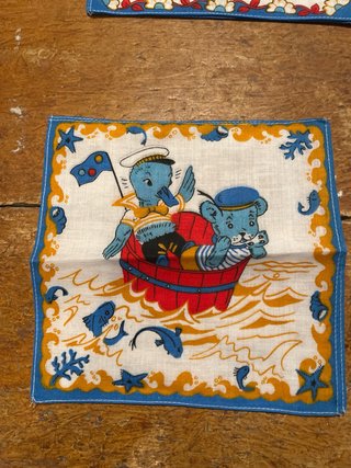 Lote 4 pañuelos infantiles vintage años 60