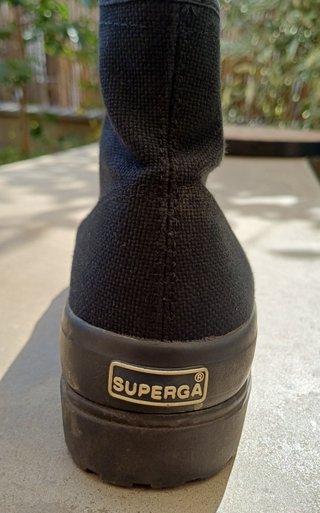 Scarponcini donna Superga neri tela