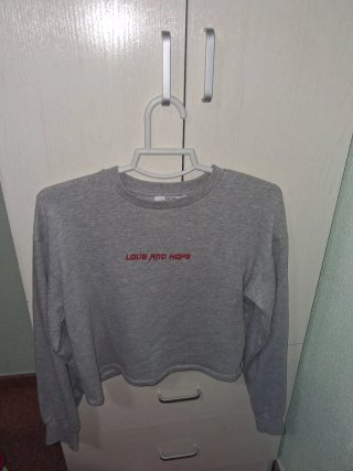 Sudadera fina gris con estampado